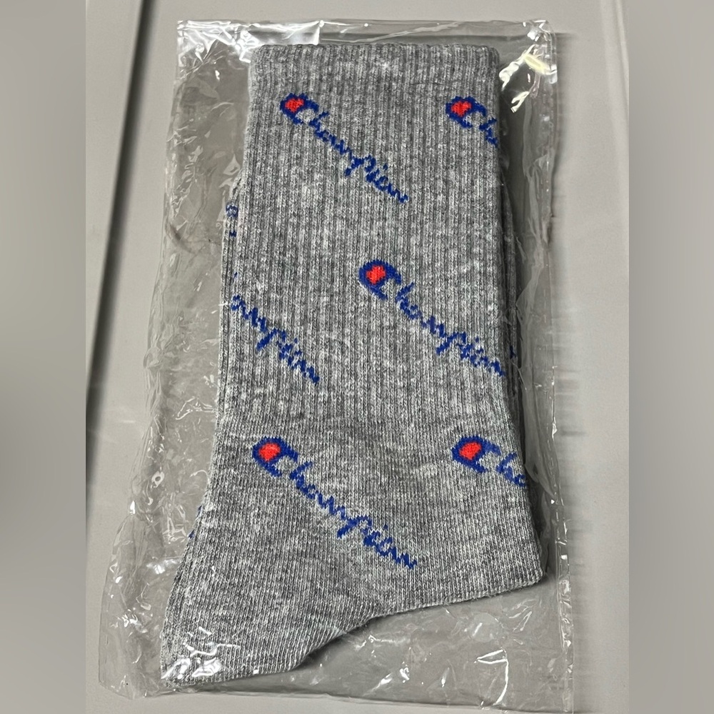 Champion Script Crew Socks Grey